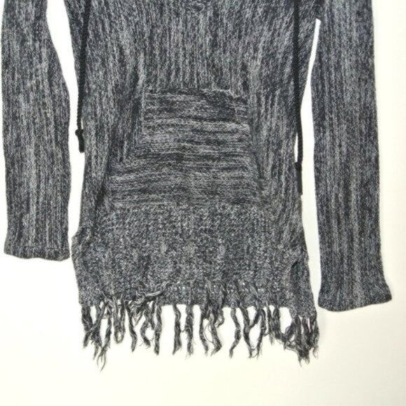 Vintage Havana Marbled Hooded Fringe Sweater‎ S - Picture 3 of 7
